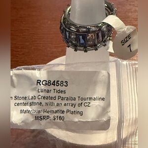 BP ring Hematite plating tourmaline size 7